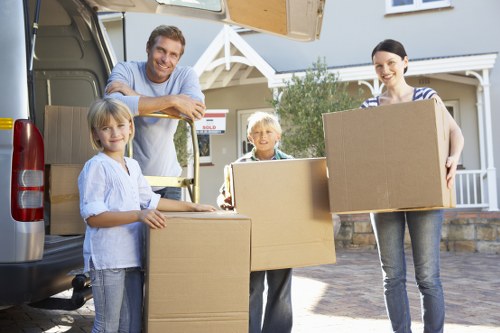 Packed household items ready for a local move in Woolwich