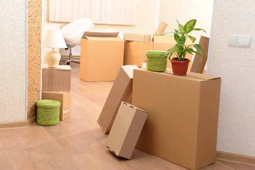 Safety-focused moving activity near a property entrance