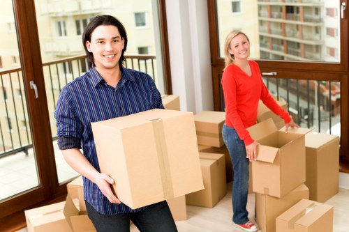 Packed moving boxes ready for a Woolwich house move