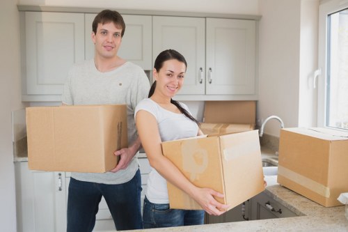 Woolwich man and van handling boxes and furniture
